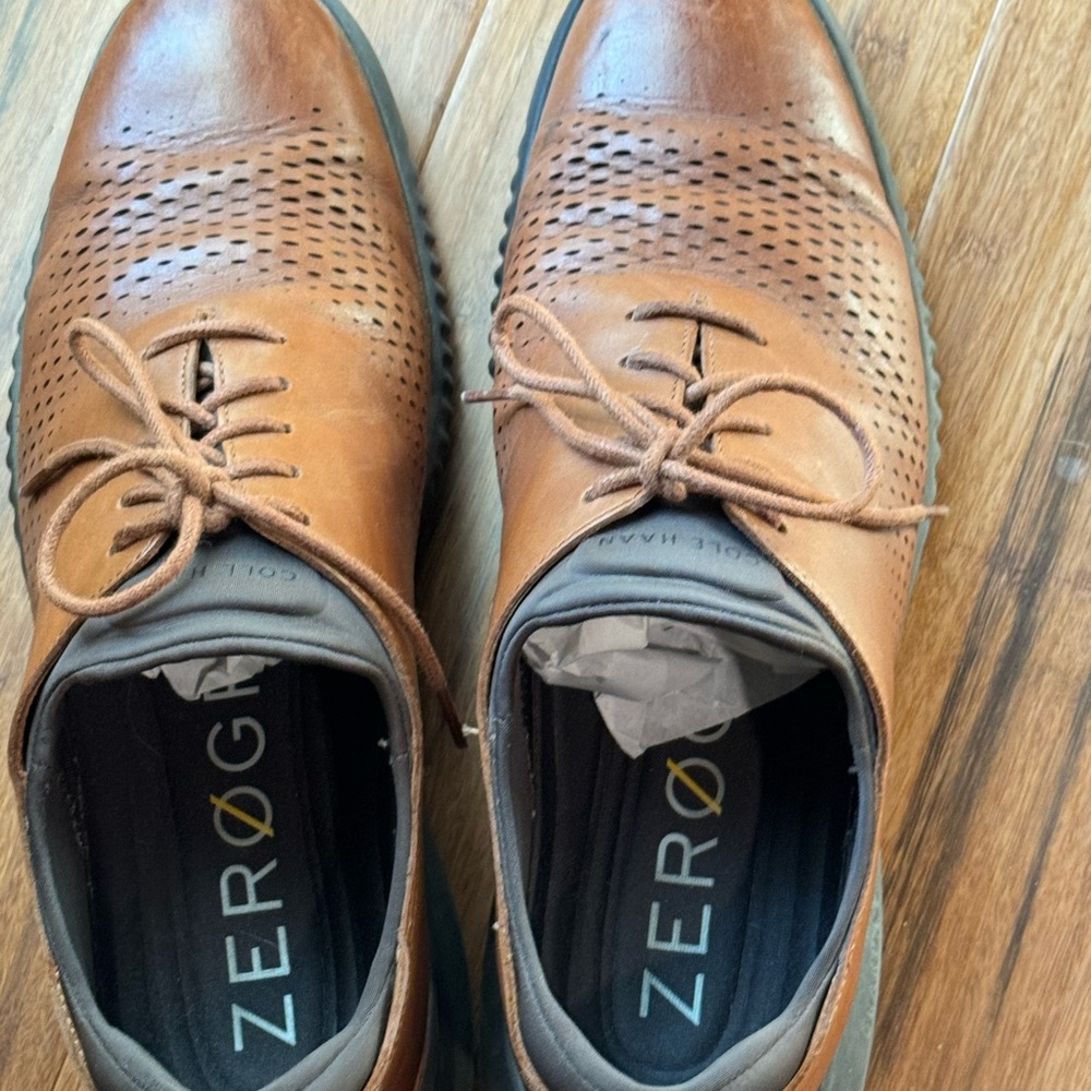 Cole Haan Brown Perforated Derbys